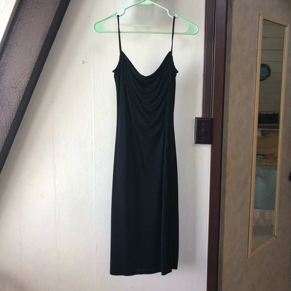 Simple strapped black dress